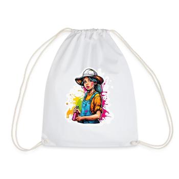 Agriculteur / Agriculteur / Ferme / Récolte / Femme - Sac de sport léger - blanc - Devant