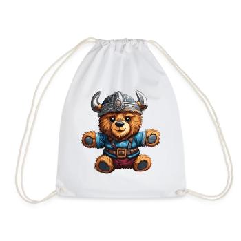 Ours en peluche / Peluche / Animal en peluche / Idée cadeau - Sac de sport léger - blanc - Devant