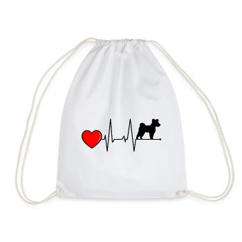 Pumi Dog Mama Heartbeat Black - Drawstring Bag - white - Front