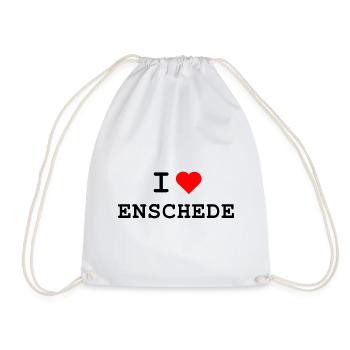 Ich liebe Enschede - I love Enschede - Drawstring Bag - white - Front