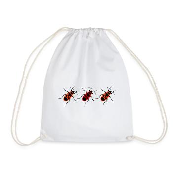 three firebugs in a row - Drawstring Bag - white - Front