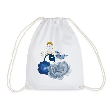 Butterfly Moon - Drawstring Bag - white - Front