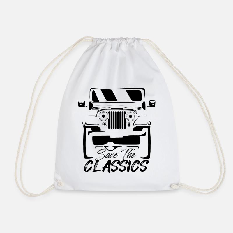 CLASSIC American 4X4 CAR -CJ5 - Turnbeutel - Weiß