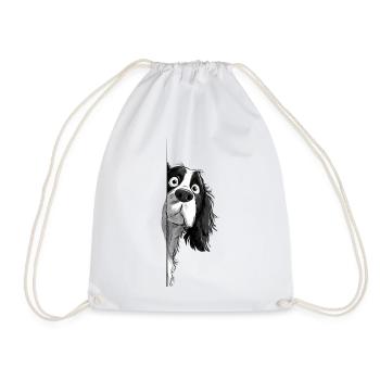 Peeking Cavalier Spaniel Niedliche Hundeliebhaber-Merch - Turnbeutel - Weiß - Vorne