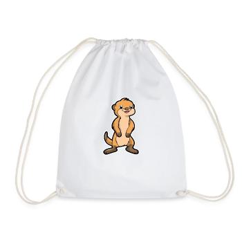 meerkat - Drawstring Bag - white - Front