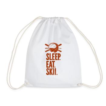 Skiing Snowboard Mountains Holiday Snow Freestyle - Drawstring Bag - white - Front