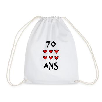 70 ANS. 70e ANNIVERSAIRE. ANNIVERSAIRE 70 ANS. 70 - Sac de sport léger - blanc - Devant