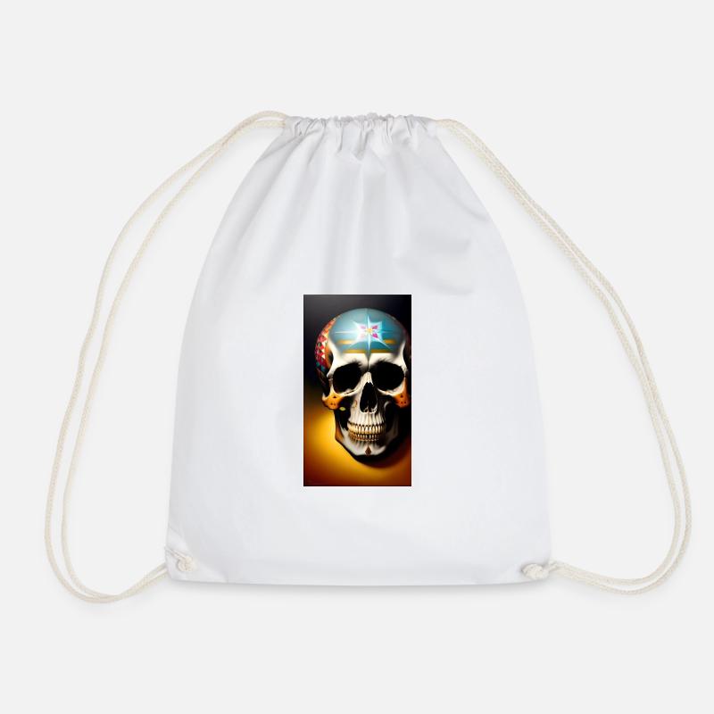 Mexican Skull - Drawstring Bag - white