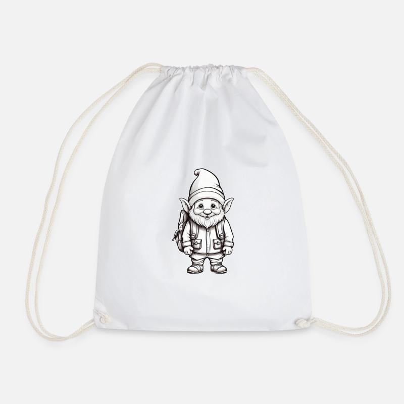 Cute gnome with backpack - Sac de sport léger - blanc