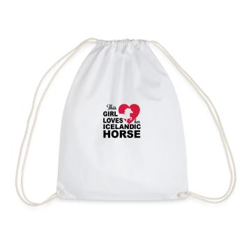 Icelandic horse - Drawstring Bag - white - Front