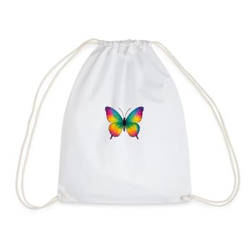 Watercolor Butterfly – Farbenfroher Schmetterling - Drawstring Bag - white - Front