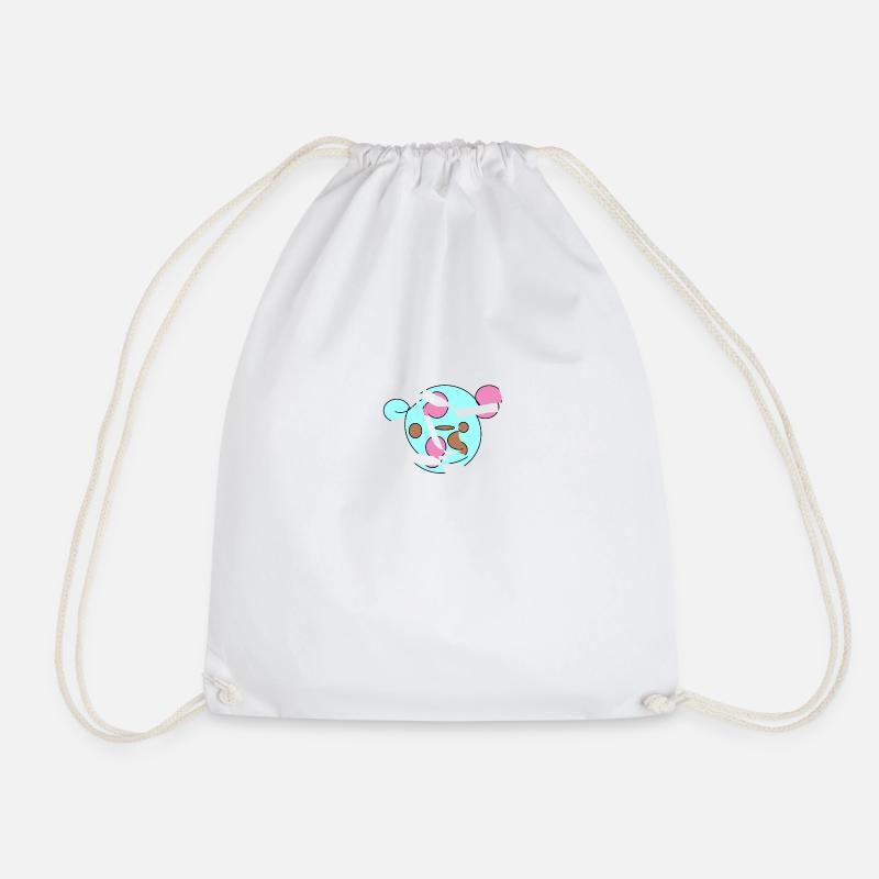 World Bear Curious - Drawstring Bag - white