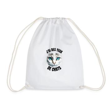 J'ai des yeux de chats - Sac de sport léger - blanc - Devant