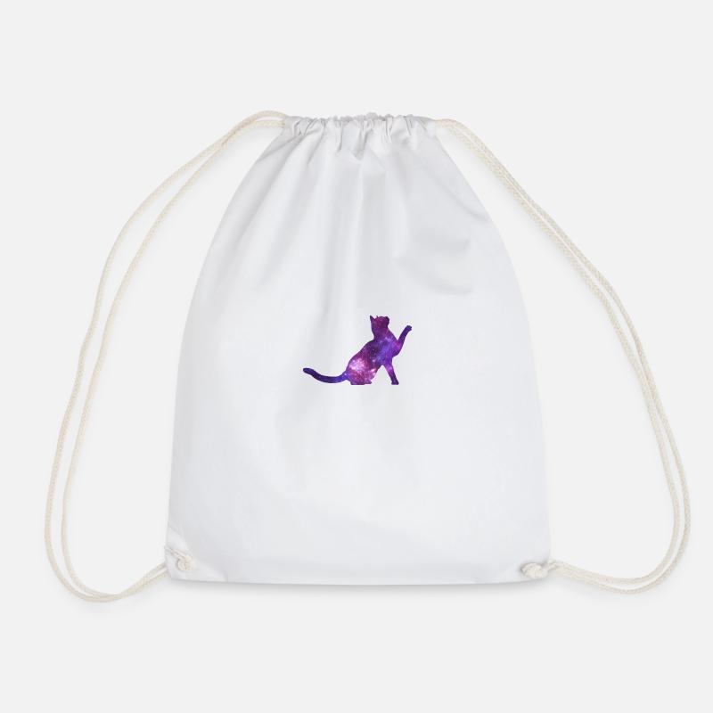 spacecat - Drawstring Bag - white