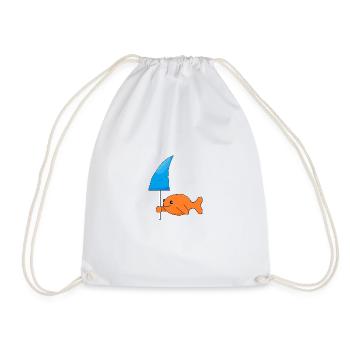 Goldfish with shark fin - Drawstring Bag - white - Front