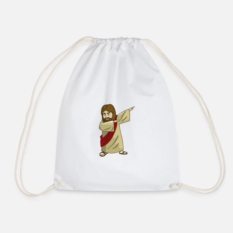 Fresh Jesus Dab Jesus Christ Cool - Drawstring Bag - white