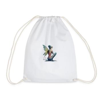La Fée Musette by FairyBreizh - Drawstring Bag - white - Front