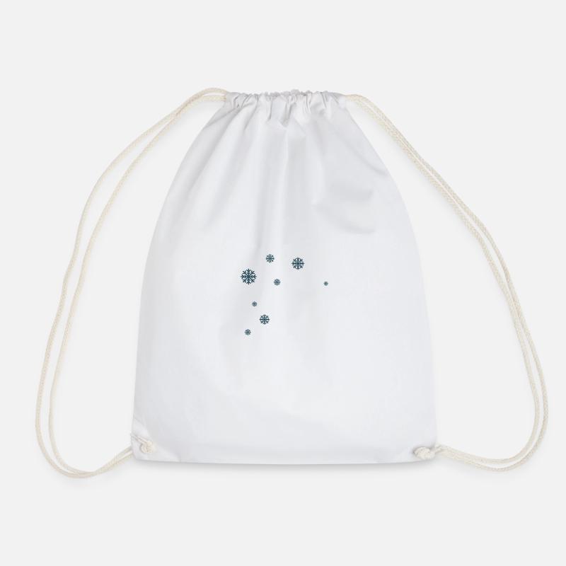 snowflakes - Drawstring Bag - white