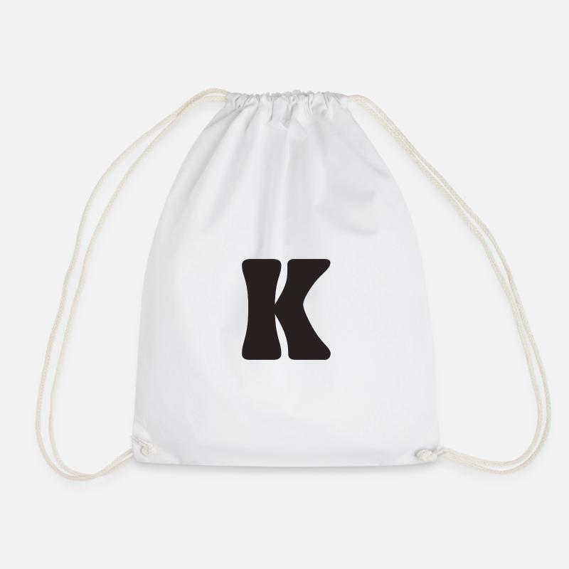 K - Drawstring Bag - white