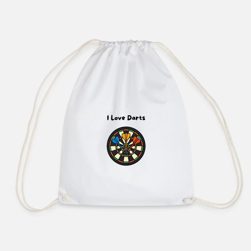 Kaleidoskop Dartboard mit Pfeilen - Turnbeutel - Weiß