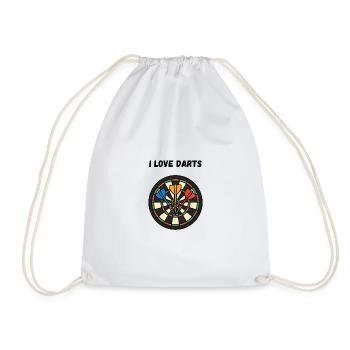 Kunstvolles Dartboard Motiv - Turnbeutel - Weiß - Vorne