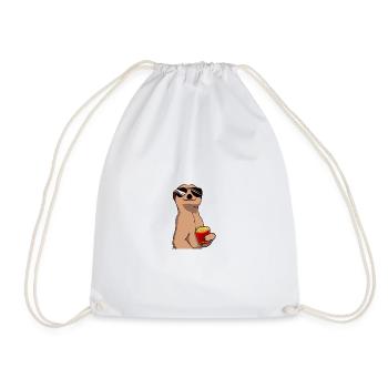 Fries French fries meerkat - Drawstring Bag - white - Front