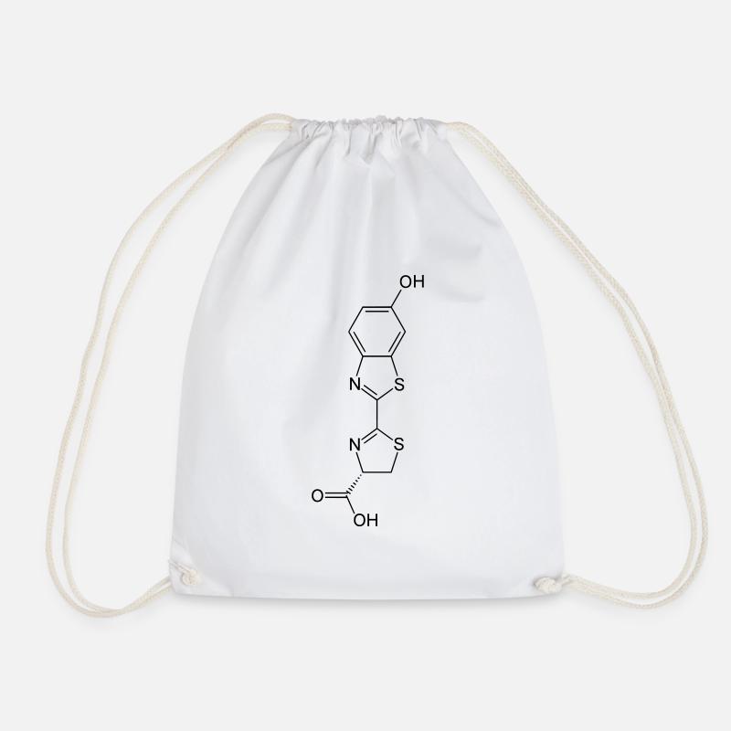 Luminous / Glow in the dark firefly luciferin - Drawstring Bag - white