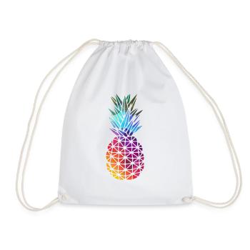 Rainbow pineapple - Drawstring Bag - white - Front