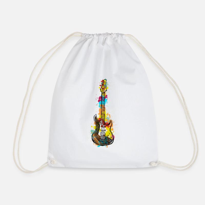 E Gitarre Gitarrist Band Geschenk - Turnbeutel - Weiß