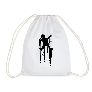 gouttes dansantes tamponnant graffiti silhouette dab bronzage - Sac de sport léger - blanc - Devant