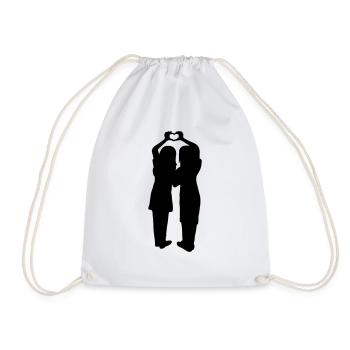 Silhouette Handherz Girlfriends - Drawstring Bag - white - Front