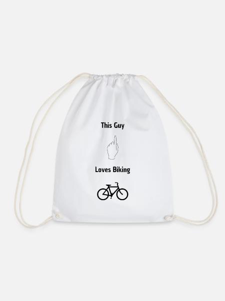 This Guy Loves Biking - Turnbeutel - Weiß