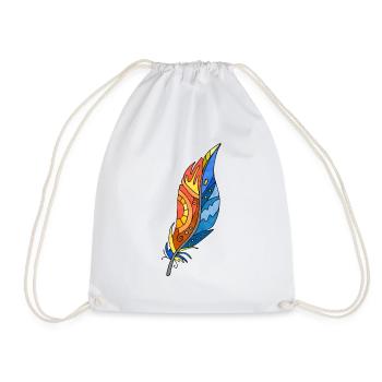 Feather - Drawstring Bag - white - Front