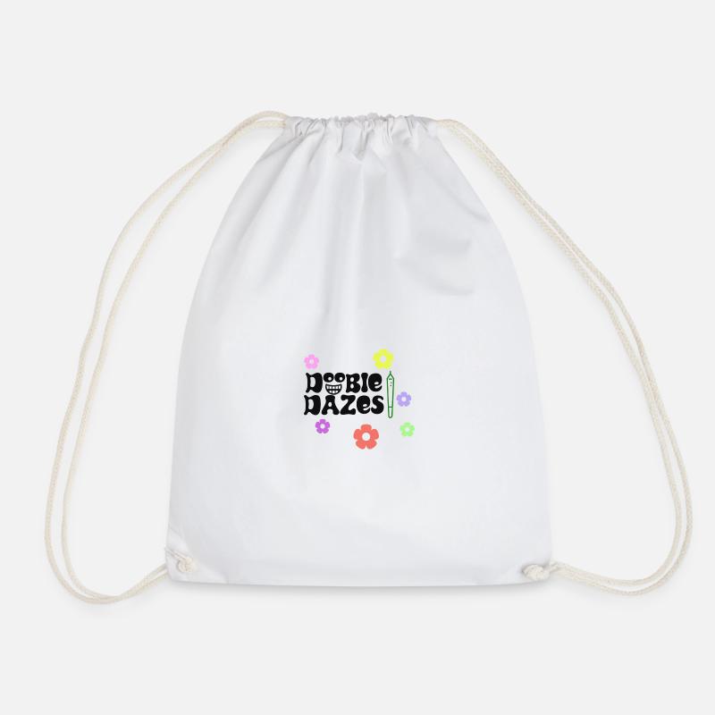 Doobie Dazes - Drawstring Bag - white