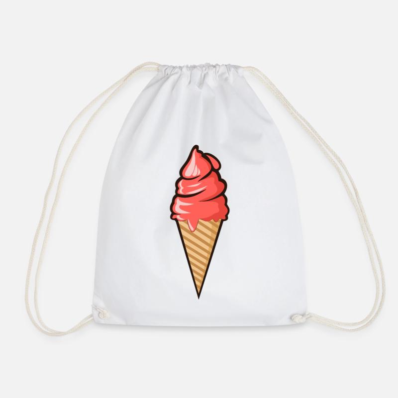Waffeleis Eis Eiscreme Waffel Sommer Sonne Urlaub - Turnbeutel - Weiß