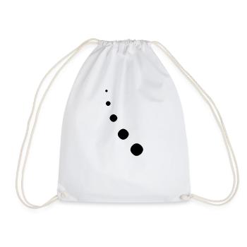 Dots Decor Bow - Drawstring Bag - white - Front