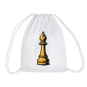 Goldener Läufer Schach-Icon - Turnbeutel - Weiß - Vorne