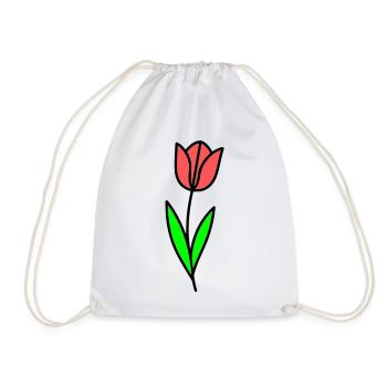 Tulpe Blume Blüte Comic - Turnbeutel - Weiß - Vorne