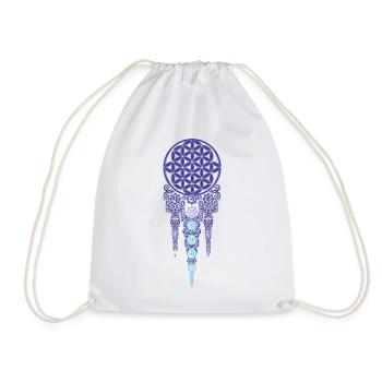 Spirituality Meditation Sacred Geometry Symbol Om - Drawstring Bag - white - Front