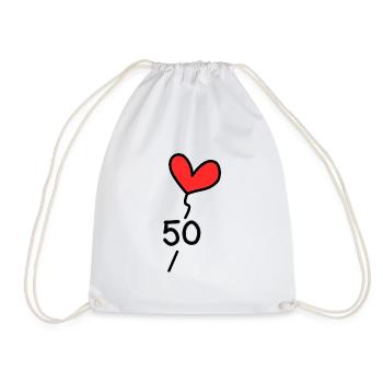 50. 50 JAHRE. 50-JÄHRIGES JUBILÄUM. 50-JÄHRIGES JUBILÄUM. - Turnbeutel - Weiß - Vorne