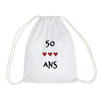50 ANS. 50e ANNIVERSAIRE. ANNIVERSAIRE 50 ANS. 50 - Sac de sport léger - blanc - Devant