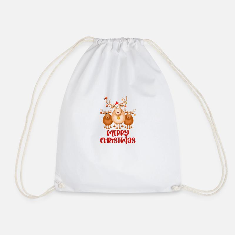 Rentier Weihnachten Christmas Geschenk - Turnbeutel - Weiß