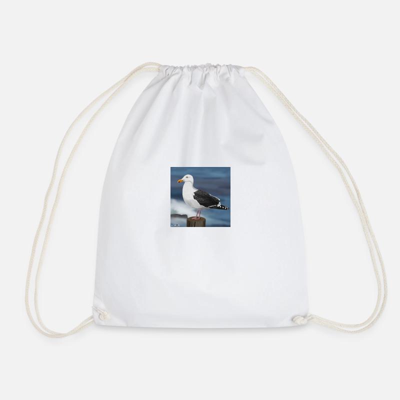 jz.birds Möwe Vogel Illustration - Turnbeutel - Weiß