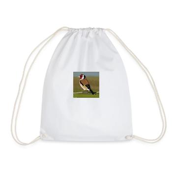 jz.bird's goldfinch bird design - Drawstring Bag - white - Front