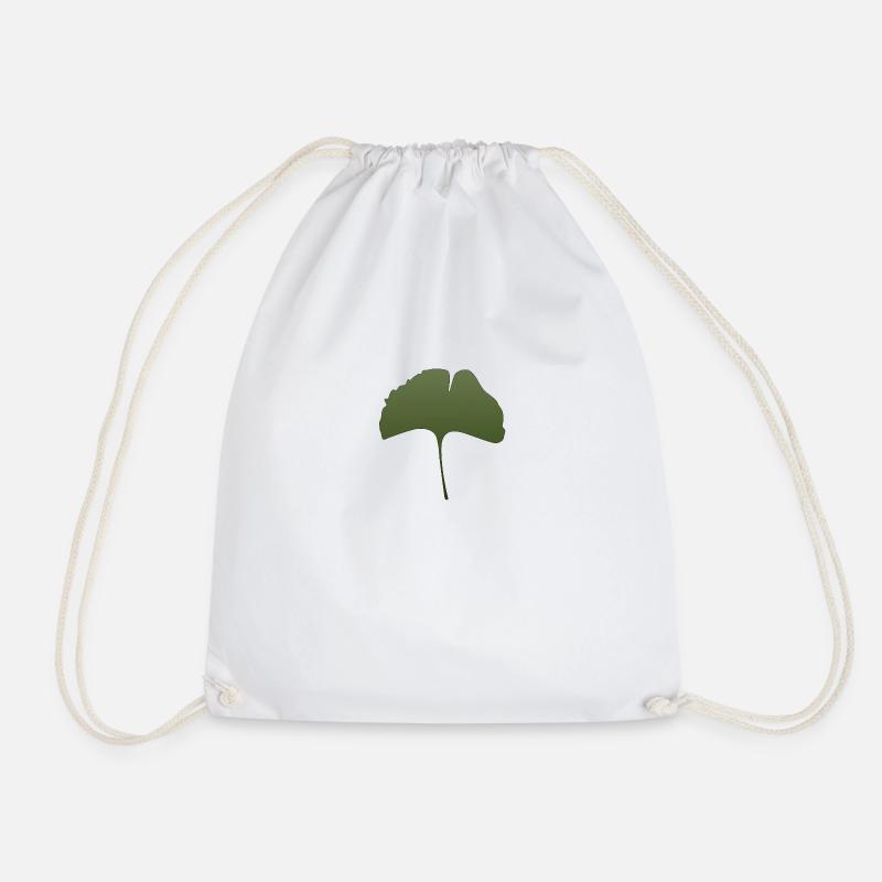 ginkgo - Drawstring Bag - white