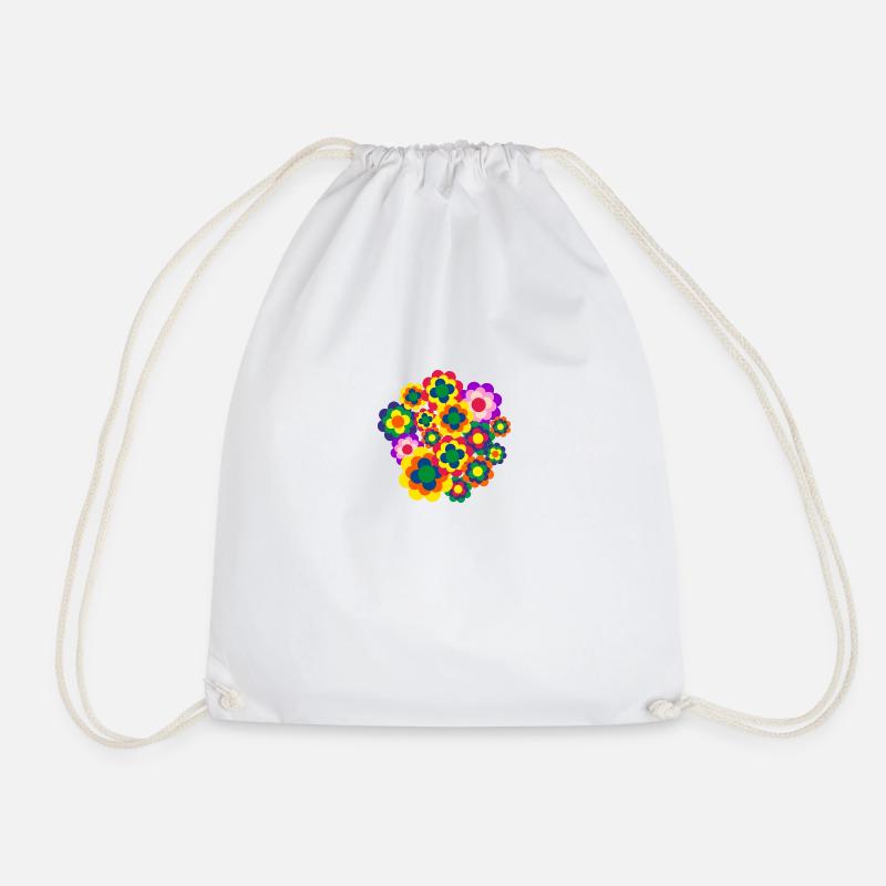 flower lots more - Drawstring Bag - white