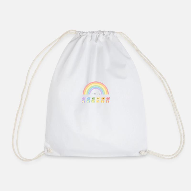 Winkekatze Regenbogen Pride Month - Turnbeutel - Weiß