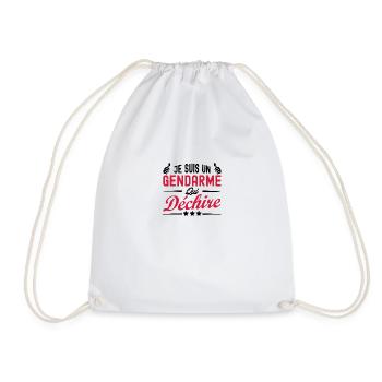 je suis un gendarme qui déchire - cadeau humour - Sac de sport léger - blanc - Devant