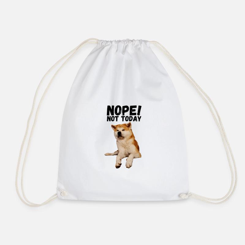 Akita Nope not today - Turnbeutel - Weiß