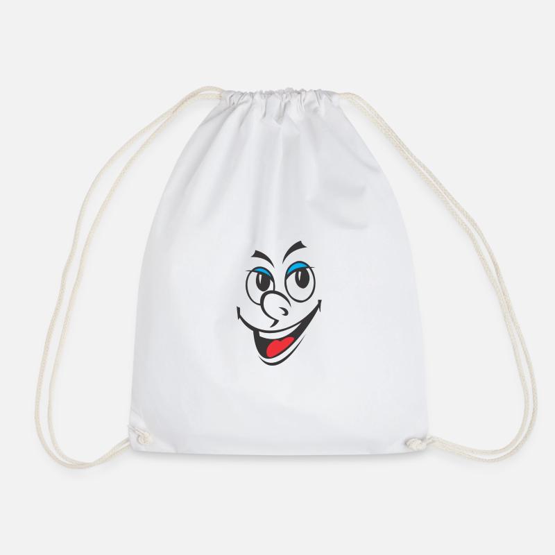 Smiley - Turnbeutel - Weiß
